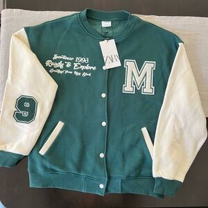 Zara Green Varsity Jacket